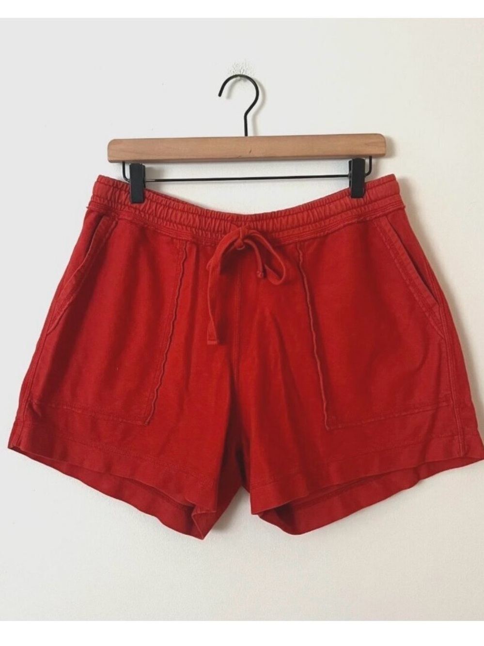 Sundance Orange/Red Slub Cotton Pull-On Shorts Women's Size Medium